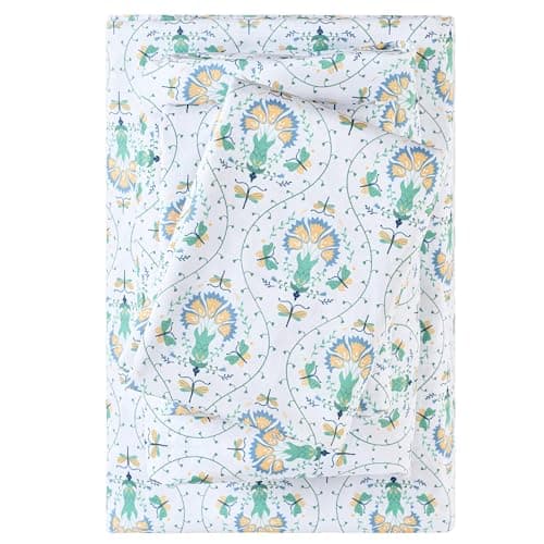 Vintage Flower Printed Full Size Bed Sheet Set with 15 Deep Pocket - 4 Piece Microfiber Patterned Sheet Set