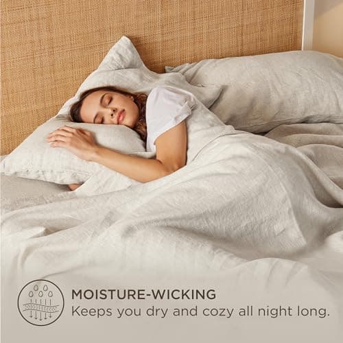 King Size Linen Cotton Sheets Set - 4 Pcs for All Seasons
