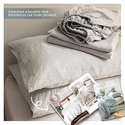 Simple&Opulence 100% Linen Sheet Set - 4 Pc Washed French Linen Bedding Set