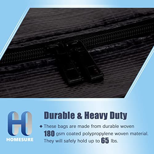 Heavy Duty Black 8 Pack Water-Resistant Storage Totes with Zippers & Handles