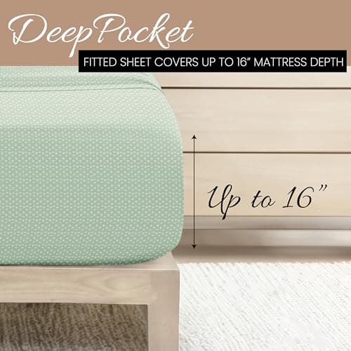 Ultra-Soft & Cooling Bed Sheets - Jade Arrows Design - Full Size - Deep Pocket Fits 16 Mattress