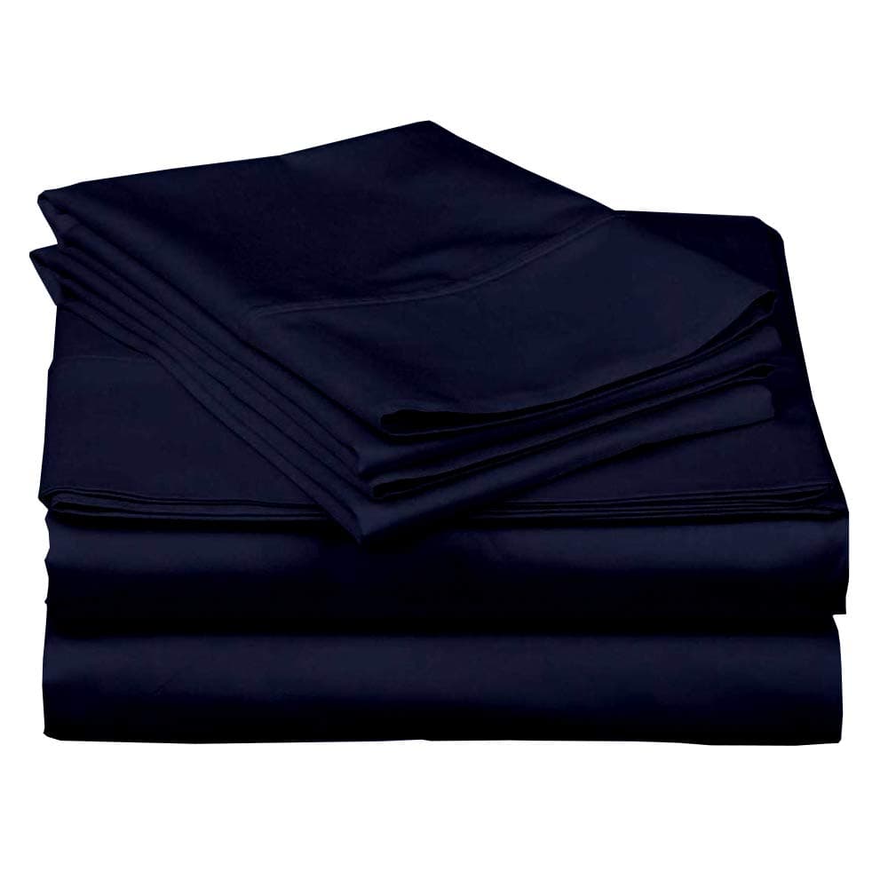 Hotel Collection Queen Size 100% Extra Soft Cotton Sheets - Navy Blue