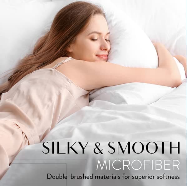 6 Piece Full Size Sheets Set - Including 4 Pillowcases - Deep Pockets - Breathable and Soft - Gray - Wrinkle Free - Machine Washable