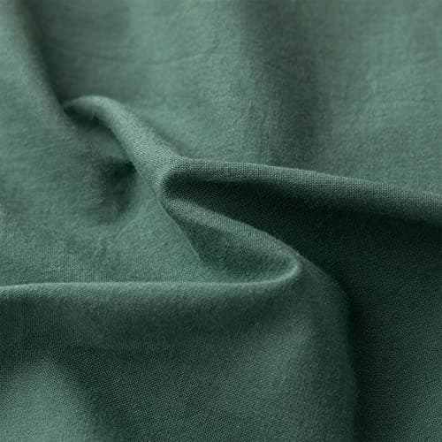 JELLYMONI 100% Washed Cotton Pillowcases Set with Button Closure, 2 Pack Standard(20×26) - Linen Grey