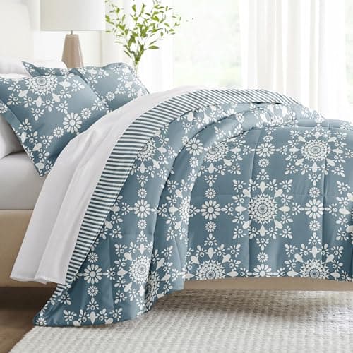 Linen Market Reversible Twin Comforter Set - Soft & Lightweight Down Alternative