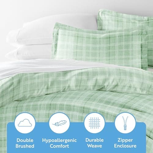 Linen Market Queen Duvet Cover & Shams (Forest) - Hotel-Quality Softness & Exquisite Prints