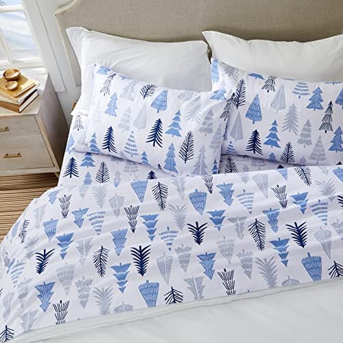 Turkish Cotton Flannel Sheet Set | Deep Pocket Winter Bed Sheets | Double Brushed for Softness & Comfort | Alpine Collection