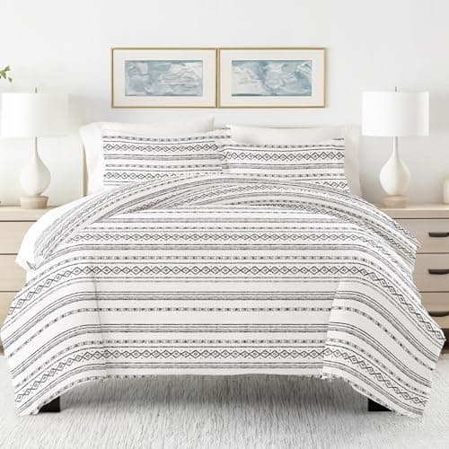 Light Gray Linen Market Twin Duvet Cover & Sham - Hotel-Quality Comfort & Style