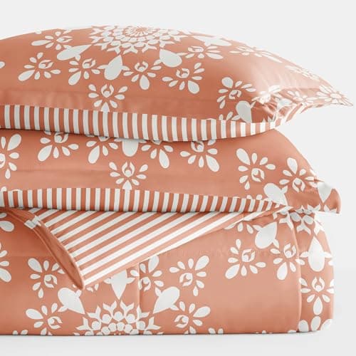 Linen Market Reversible Twin Comforter Set - Soft & Lightweight Down Alternative