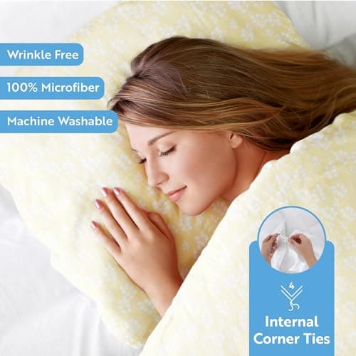 Luxurious Ivory Linen Queen Duvet Cover & Shams - Hotel-Quality Comfort & Elegant Prints