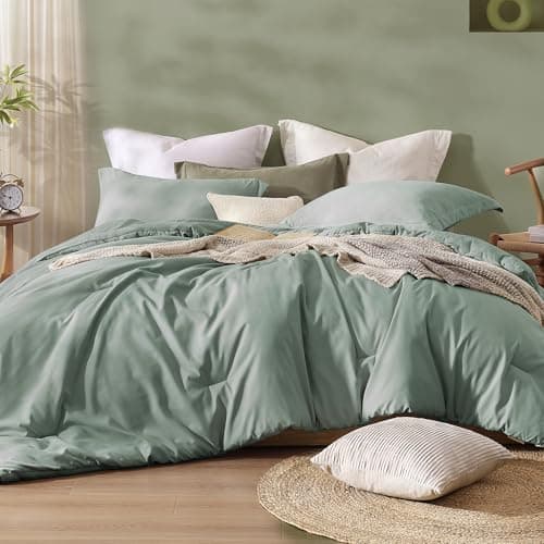 Boho Queen Comforter Set Beige, 3-Piece Modern Farmhouse Bedding Light & Fluffy