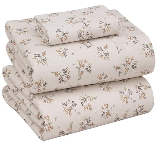 RUVANTI Queen Deep Pocket 4PC Cotton Percale Bed Linen Set