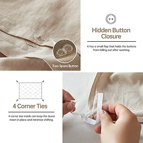 Simple & Opulent French Linen Duvet Cover Set - Queen, 3 Pieces