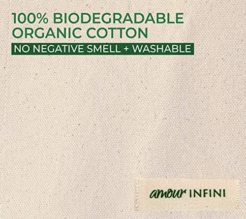 Reusable Organic Cotton Tote Bag with Bottle Sleeve| Grocery Shopping Shoulder Bag| Foldable & Washable