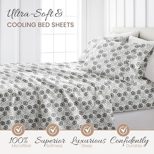 Make a Wish Light Gray Linen Market Queen Sheet Set – Oeko-Tex Certified