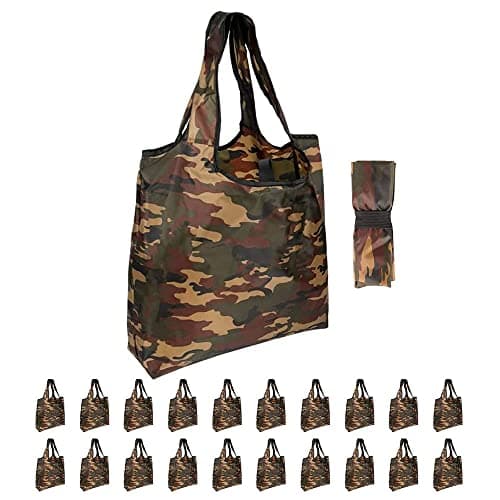 Aricsen 20-Pack Durable Colorful Reusable Grocery Bags, Eco-Friendly & Strong