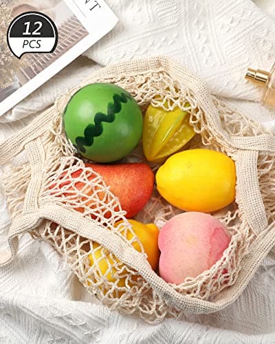 Eccly 12-Piece Reusable Mesh Grocery Bag Tote with Handles