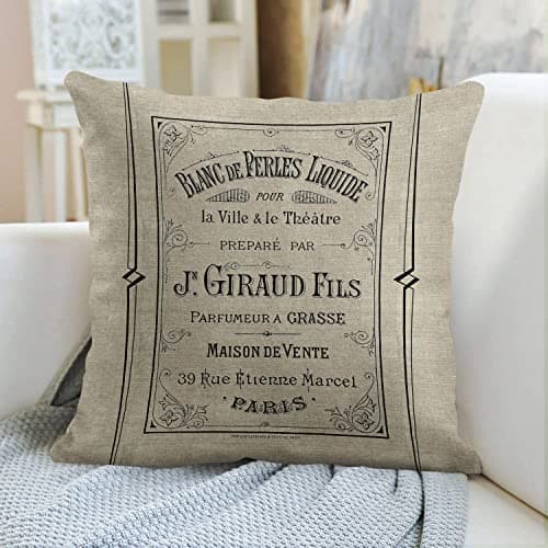 Emvency Vintage French Perfume Ad Pillow Cover