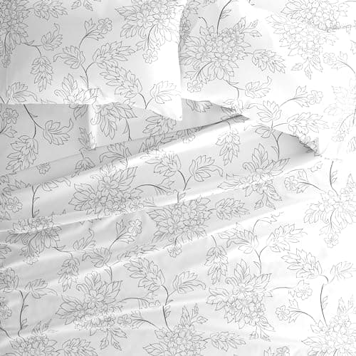 Gray Vines Patterned Linen Market Full Sheet Set
| Full Size Gray Linen Market Vines Patterned Sheet Set
| Linen Market Gray Vines Patterned Full Bed Sheet Set