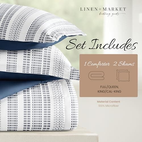Luxury Reversible King Size Comforter Set - Soft Lightweight Alternative Down Comforter with 2 Pillow Shams