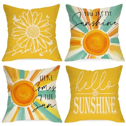 Hello Sunshine 16x16 Blue Striped Pool Decorative Cushions