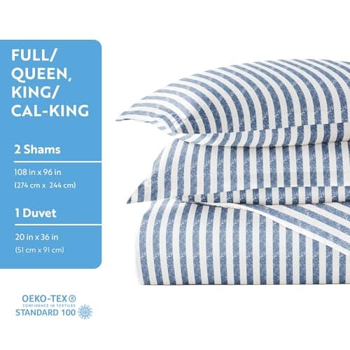Hotel-Quality Queen Duvet Cover & Sham Set - Linen, Softness, & Exquisite Prints