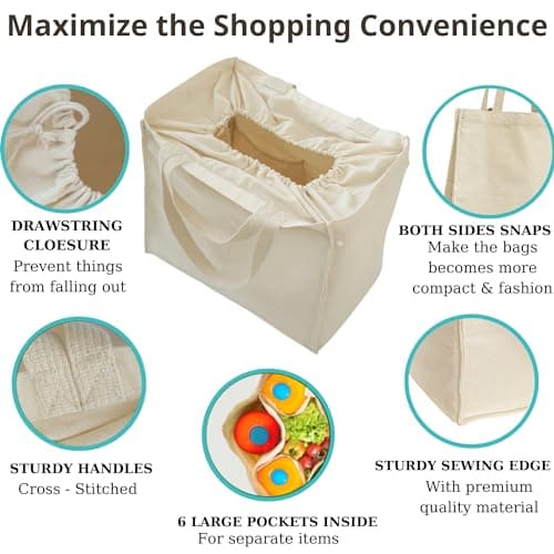 Canvas Tote Bag XL Set - Heavy Duty, Foldable, Washable
