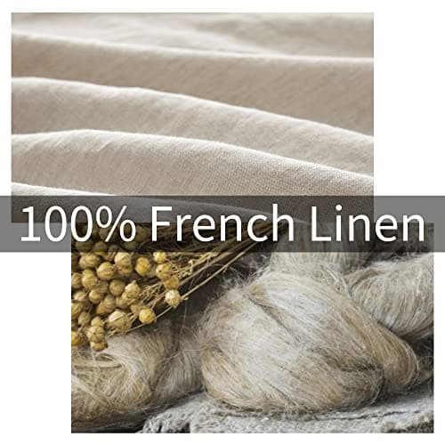 ATLINIA 100% French Flax Duvet Cover Set & Pillow Shams - Queen Size