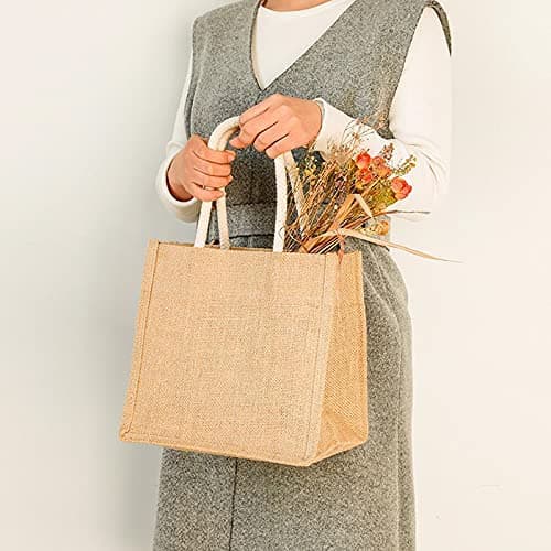 Reusable Jute Tote Bags for Women, Ideal for Printing and Embroidery