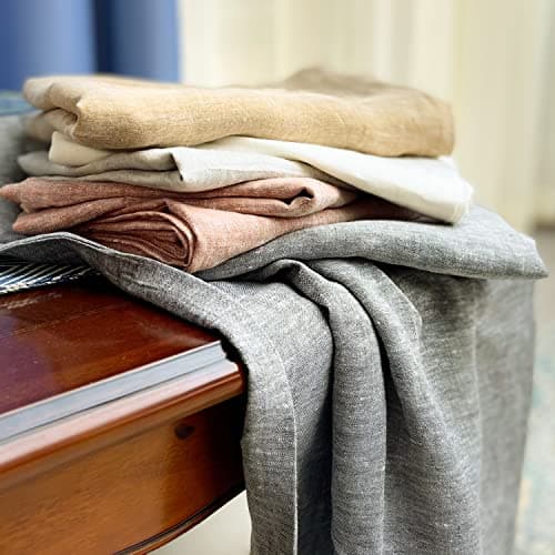 NTBAY 100% Linen Yarn Dyed Pillowcases, Breathable & Cooling, 20x26 Inches