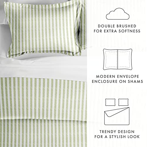 Queen Linen Duvet Cover Set - Hotel-Like Comfort and Softness, Exquisite Prints & Colors for Dreamy Bedroom - Includes 2 Pillow Shams