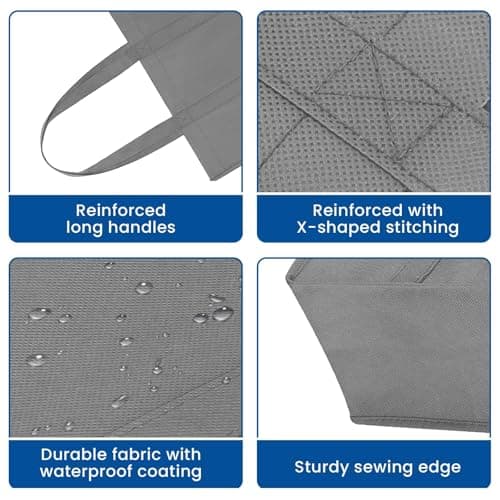 WISELIFE Eco-Friendly Large Foldable Grocery Bags 10 Pack Grey & Black