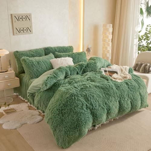 Tie Dye Purple Faux Fur Comforter Set - Queen, 3 Pieces