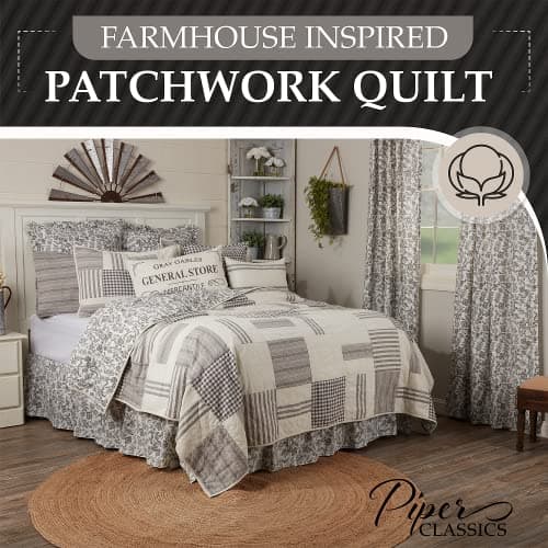 Gray Gables King Reversible Quilt, Floral & Patchwork, 100% Cotton Boхо Chic