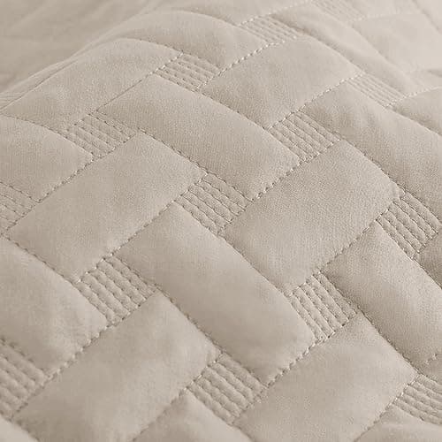 Bedsure Queen Size Basket Weave Quilt - Soft Grey Seasonal Bedding Set