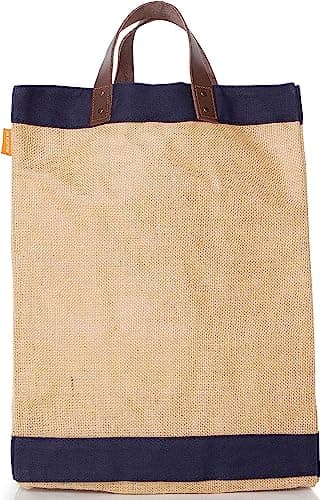Eco-Friendly Jute Market Bag with Leather Handle - Shopping & Wedding Gifts