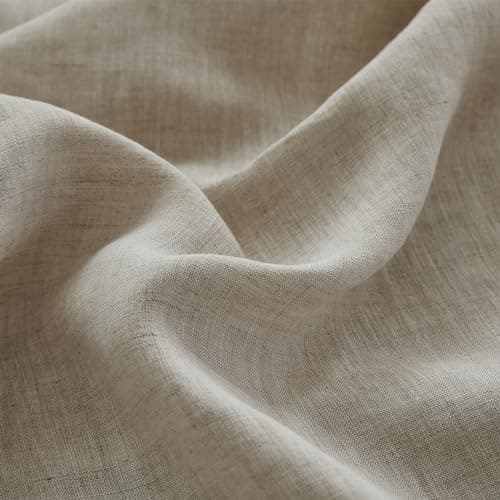 Simple & Opulence Pure Linen Full Size Sheet Set - 4 Pcs Natural Embroidery