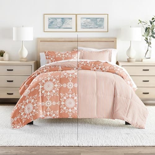 Linen Market Reversible Twin Comforter Set - Soft & Lightweight Down Alternative