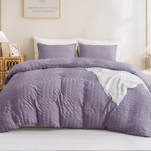 Litanika Queen Khaki Seersucker Comforter Set (90x90In Comforter & 2 Pillowcases)