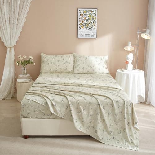 Vintage Floral Breathable Cooling 3-Piece Sheet Set - Deep Pocket Up to 16"