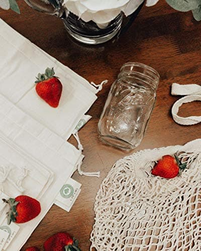 Premium 100% Cotton Mesh Grocery Totes - Reusable French Market Bags (3 Pack)