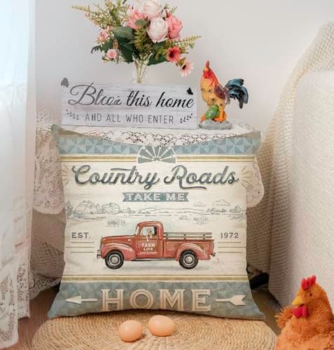 Retro Farmhouse Animal Pillow Covers 18x18 Set of 4feito