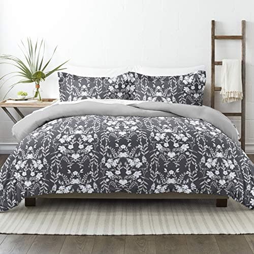 Queen Duvet Cover Set with 2 Pillow Shams in Black