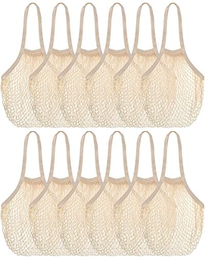 Eccly 12-Piece Reusable Mesh Grocery Bag Tote with Handles