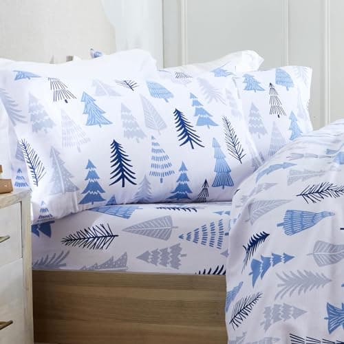 Turkish Cotton Flannel Sheet Set | Deep Pocket Winter Bed Sheets | Double Brushed for Softness & Comfort | Alpine Collection