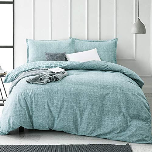 JUCFHY Queen Size Egyptian Cotton Damask Duvet Cover and Pillow Shams Set