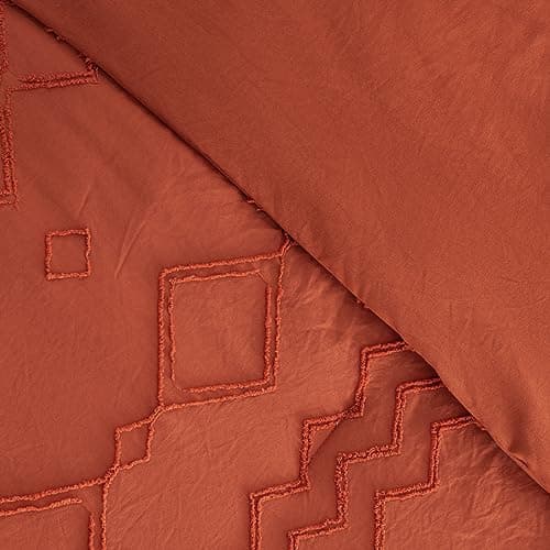 Andency Queen Boho Tufted Comforter Set, Khaki (90x90In Comforter & 2 Pillowcases)