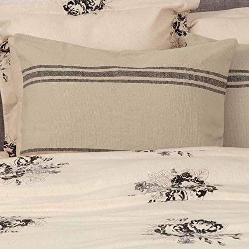 Piper Classics Mill House Stripe Black Beige Sham, 21"x27"