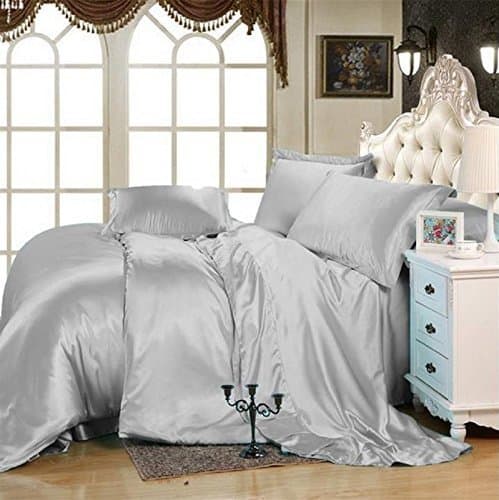 Royal Blue Satin 4-Pc Sheet Set, Queen (1 Flat, 1 Fitted, 2 Pillowcases)