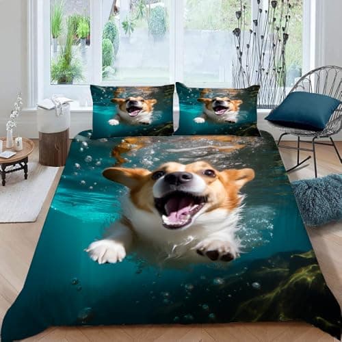 Cook Ice Dragon Decorative 3-Piece Bedding Set, King Size, Mysterious Animals Duvet Cover